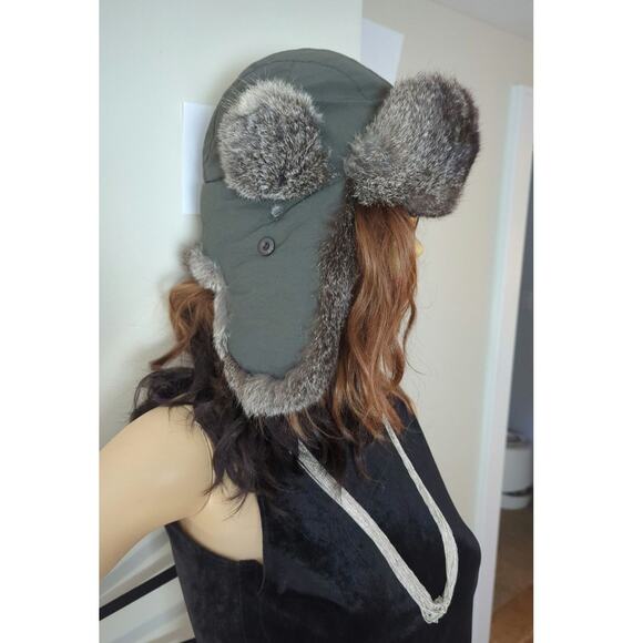 Fur Hat PAUL LEINBURD by CROWNCAP Brown & Tan Multi REAL fur aviator trapper hat main image 5